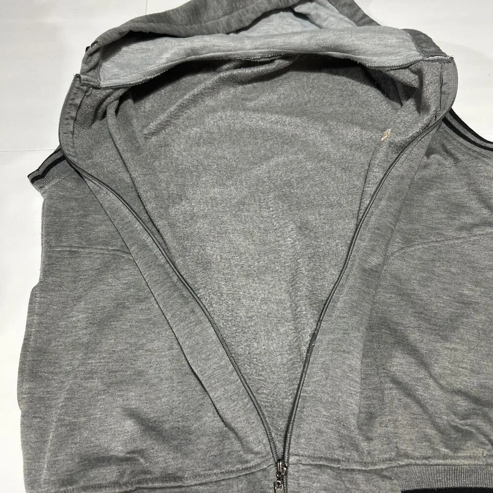 Vintage Nike Gold Swoosh Vest Hoodie Gray Sleeveless Sweatshirt Mens Medium 90s